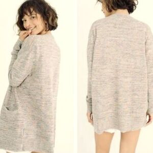 Madewell Ryder Marled Tan White Cotton Blend Open Slouchy Cardigan Size 3X